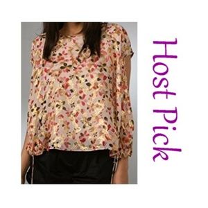 ⚜HP⚜ NWT DVF Silk Scattered Petals Gold Metallic